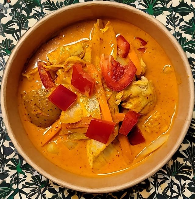 Yellow Curry with Jasmine Rice.